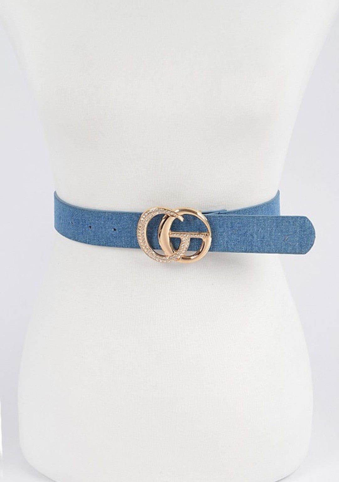 GG denim belt