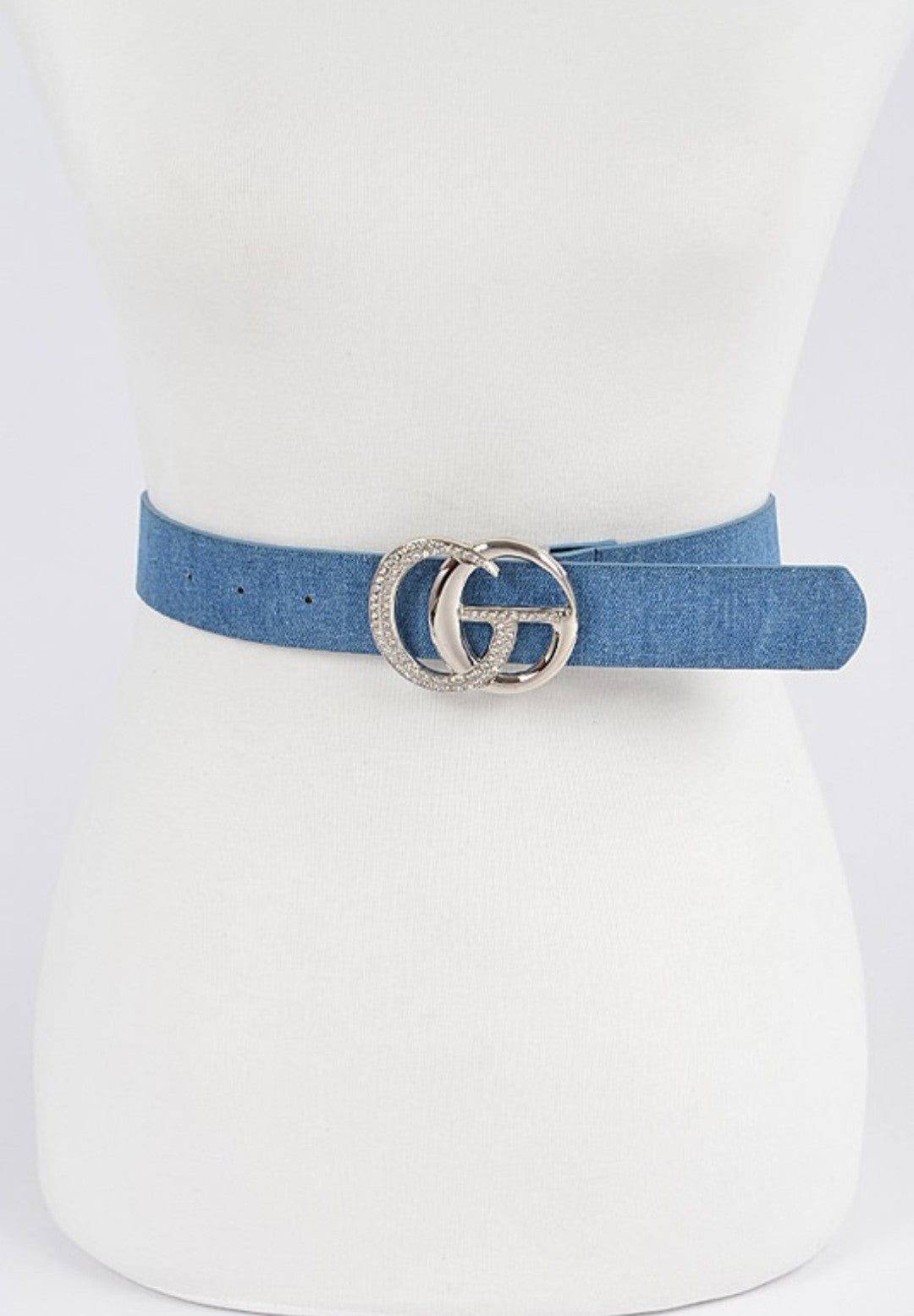 GG denim belt