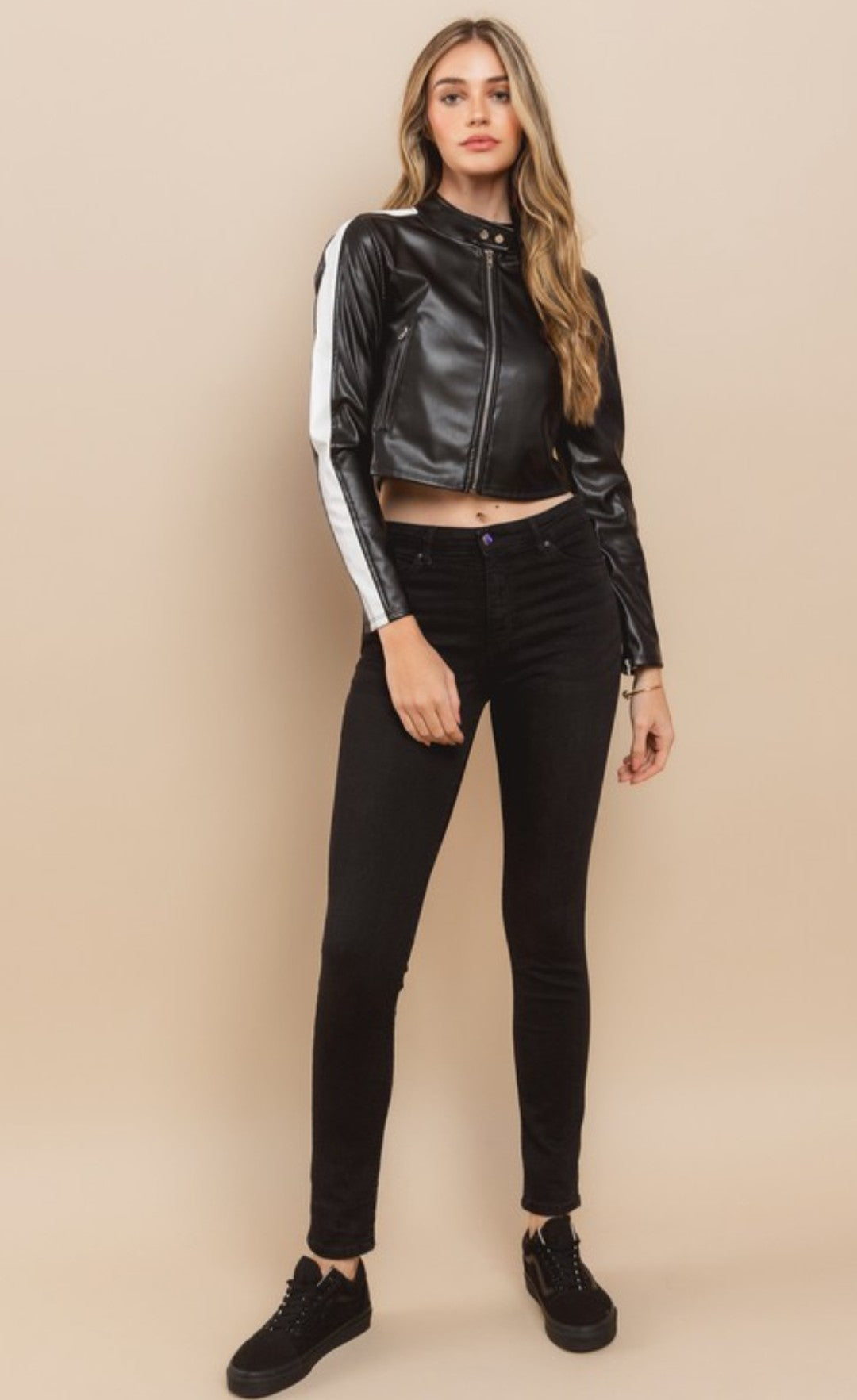 Vegan leather moto jacket