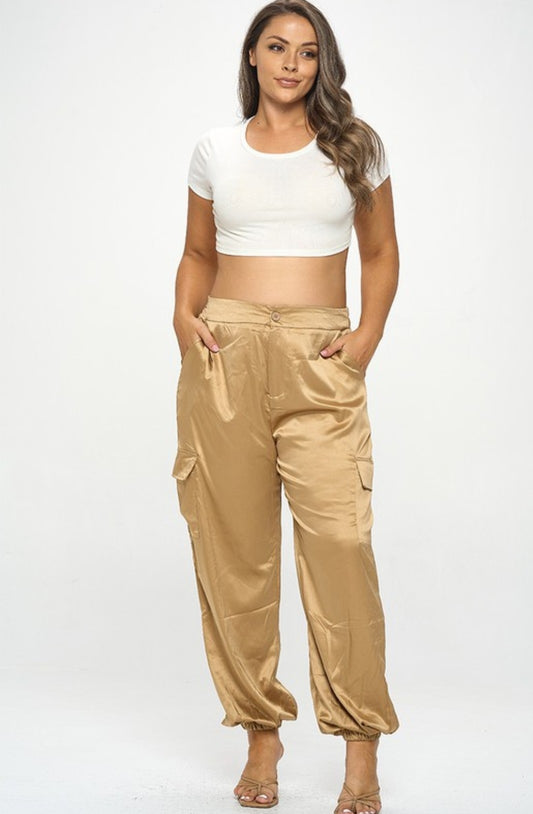 Satin Cargo Pants