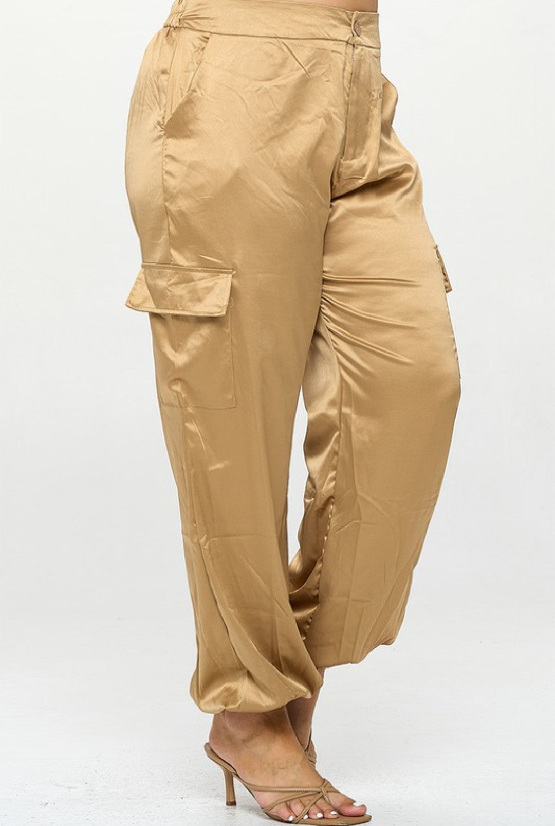 Satin Cargo Pants