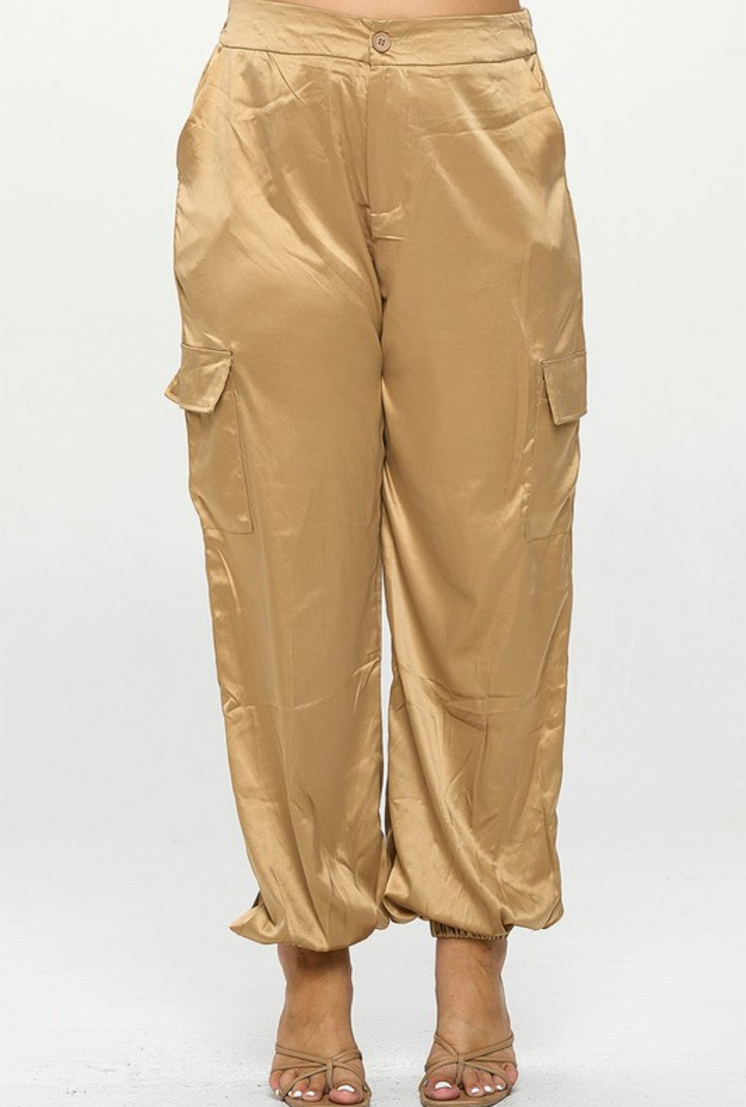 Satin Cargo Pants