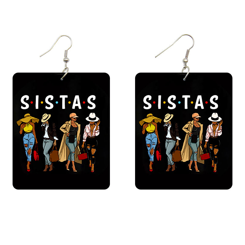 Sistas Square Earrings