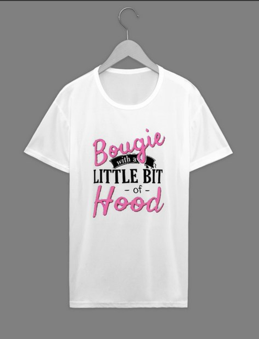 Bougie with a Little Bit of Hood t-shirt - Tresha's Treasures