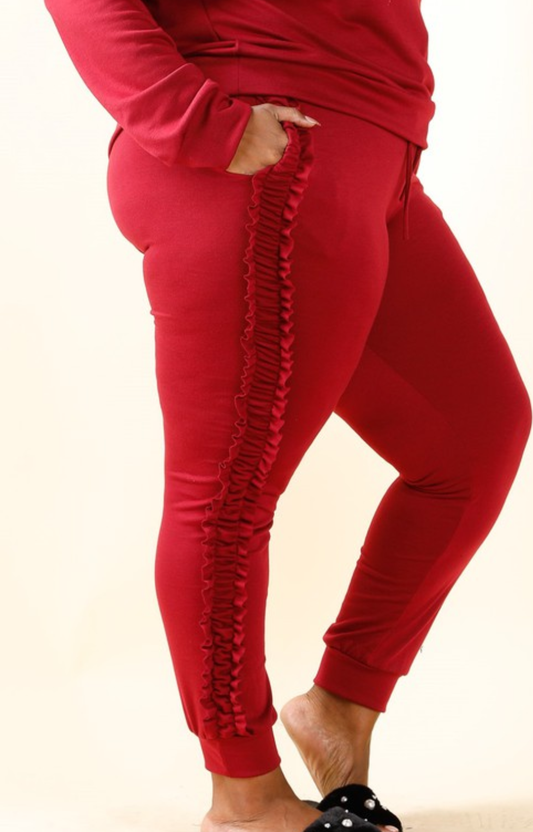 Ruffle Joggers - Tresha's Treasures