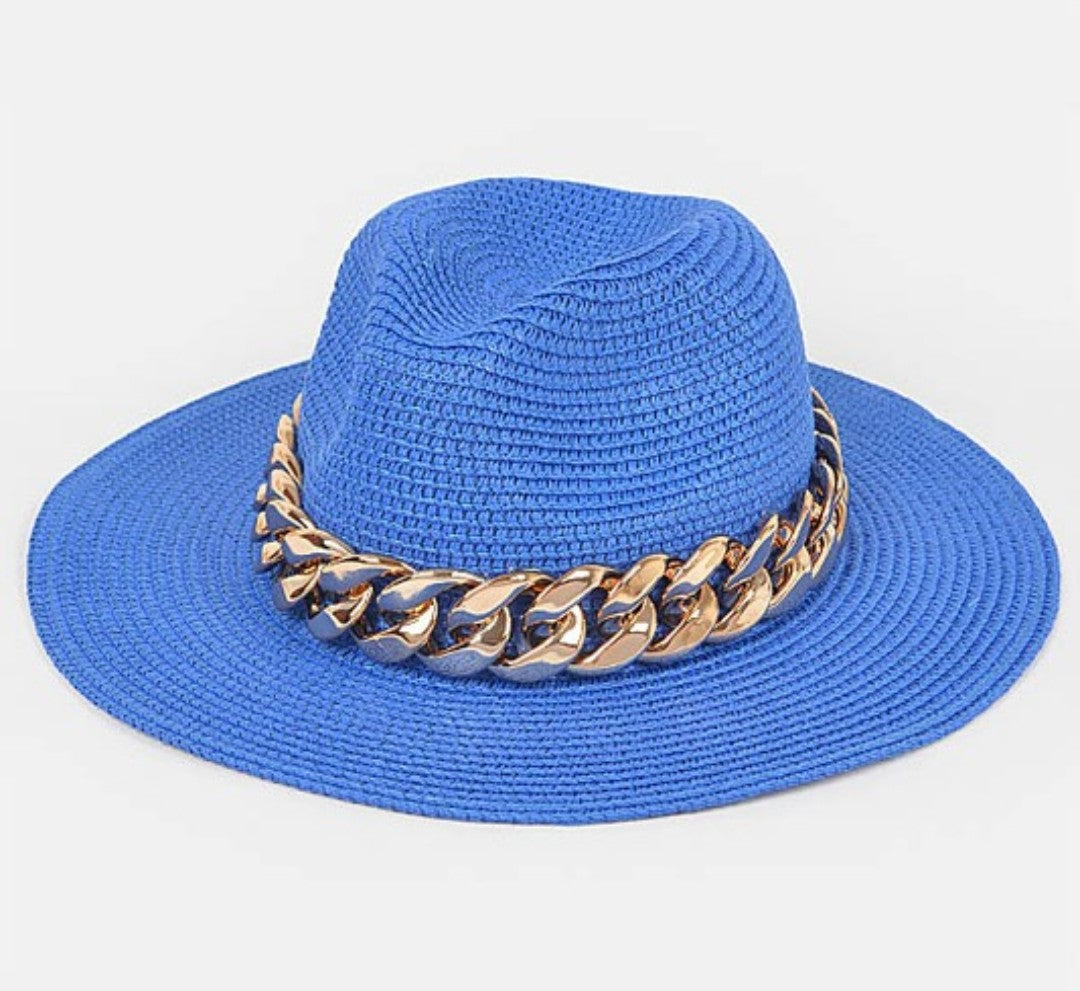 Fedora hat with removable chain - Tresha's Treasures